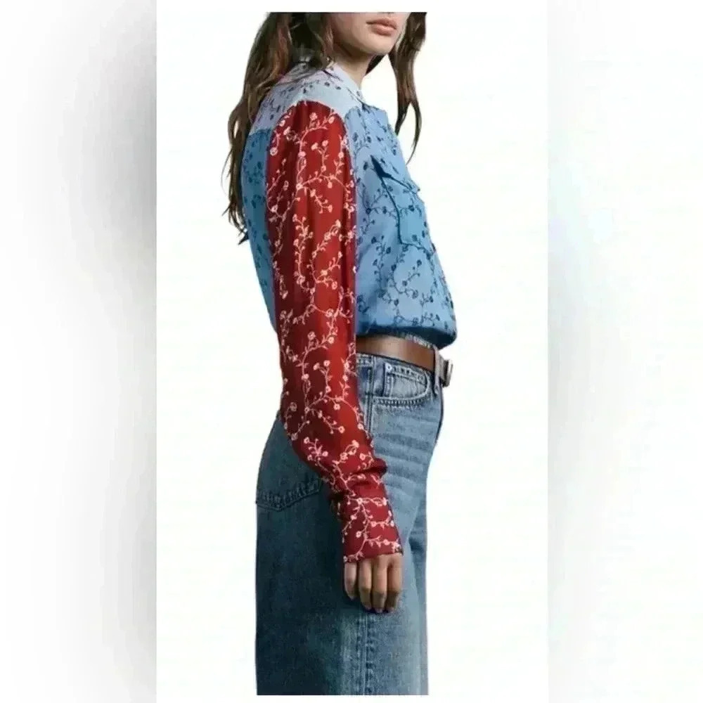 Rag & Bone Patchwork Shirt, Size: Medium - image 3